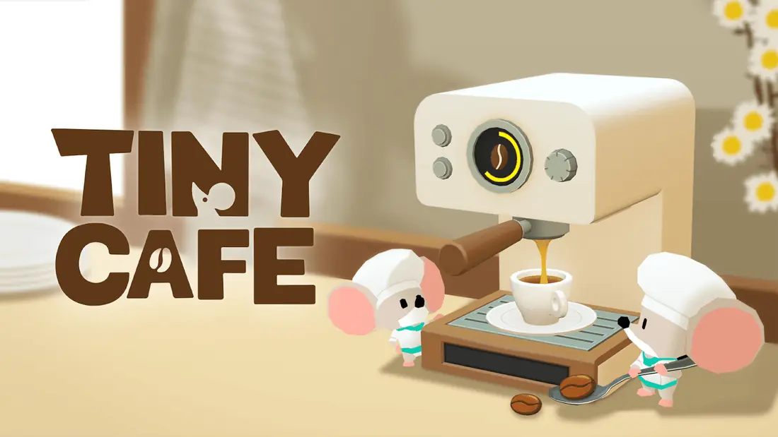 Balcão principal de Tiny Cafe com a máquina de café expresso